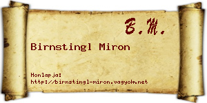 Birnstingl Miron névjegykártya